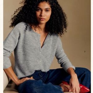 Sezane Gaspard Cardigan Mottled Grey